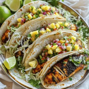 Blackened Fish Tacos with Pineapple Salsa Delight