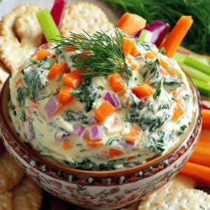 The Garden Veggie Cream Cheese Spread is a simple and tasty dish. It takes just 10 minutes to prep and 30 minutes to chill. You can serve it as a dip or spread. This recipe makes about 8 servings. The fresh veggies add color and crunch. This spread is perfect for parties or snacks. - 8 oz cream cheese, softened to room temperature - 1 cup fresh spinach, finely chopped - 1 medium carrot, grated - 1/2 red bell pepper, finely diced - 1/4 cup red onion, finely chopped - 2 tablespoons fresh dill, finely chopped - 1 tablespoon fresh lemon juice - Salt and freshly ground black pepper to taste Each serving has about 100 calories. This spread is low in carbs and high in flavor. It offers fiber from veggies and protein from cream cheese. You also get vitamins from the fresh ingredients. Enjoy this tasty spread while keeping your meals healthy! Start by gathering all your ingredients. You need 8 ounces of softened cream cheese, a cup of fresh spinach, one grated carrot, half a red bell pepper, a quarter cup of red onion, two tablespoons of fresh dill, and one tablespoon of lemon juice. 1. In a mixing bowl, combine the cream cheese and lemon juice. Blend until smooth. 2. Add the finely chopped spinach, grated carrot, diced red bell pepper, red onion, and dill. 3. Season with salt and black pepper to taste. Mix until all ingredients blend well. Use a hand mixer for a quick blend. If you prefer, a spatula works too. Make sure the cream cheese is softened. This helps it blend smoothly. If you find lumps, keep mixing. The goal is a creamy texture. Cover your bowl with plastic wrap. Chill the spread in the fridge for at least 30 minutes. This allows the flavors to mix well. When ready to serve, transfer it to a nice bowl. Garnish with extra dill. Serve with crackers, pita chips, or fresh veggies. Enjoy your vibrant and tasty spread! To make the best garden veggie cream cheese spread, start with softened cream cheese. This helps mix it easily. Use a hand mixer or a spatula to get a smooth texture. You want no lumps. Chop your veggies finely. This ensures even distribution in the spread. If you have large pieces, they can dominate the flavor. Mix in the lemon juice early. It brightens the taste and keeps the cream cheese creamy. Want to add a twist? You can mix in garlic powder for a kick. Fresh herbs like basil or parsley also work well. If you like a spicy flavor, add some crushed red pepper flakes. Taste as you go. This lets you find the right balance for your palate. If your spread feels too thick, add a bit more lemon juice. It helps thin it out while keeping it fresh. For a sweeter note, mix in some finely chopped bell pepper. It adds color and flavor. To keep your cream cheese spread fresh, store it in an airtight container. This helps it last longer. Always chill it in the fridge right after making it. You can enjoy it for up to five days. When serving leftovers, check for freshness first. Make sure it still smells and tastes great. If any liquid forms on top, stir it back in. This keeps the spread creamy and tasty. {{image_4}} You can switch up the veggies in your cream cheese spread. Try adding: - 1/2 cup diced cucumber for crunch. - 1/2 cup grated zucchini for moisture. - 1/4 cup chopped cherry tomatoes for a burst of flavor. - 1/4 cup minced green onions for a mild onion taste. These additions keep the spread fresh and exciting. Each veggie brings a unique taste and texture. Want to spice things up? Try these flavor twists: - Spicy: Add a pinch of cayenne pepper or some diced jalapeños. - Herb-Infused: Mix in fresh basil or parsley for a garden taste. - Smoky: Add smoked paprika for a deep, rich flavor. Experiment with these ideas. You can create a spread that suits your taste. This spread is great on various foods. Here are some ideas: - Use it on bagels for a tasty breakfast. - Spread it in sandwiches for added flavor. - Serve it with crackers for a fun snack. - Pair it with fresh veggies for a healthy appetizer. These serving ideas are simple yet delicious. Enjoy the versatility of garden veggie cream cheese spread! Garden Veggie Cream Cheese Spread is a creamy blend of cream cheese and fresh veggies. I use spinach, carrots, bell peppers, and onions for a colorful mix. Fresh dill and lemon juice add a bright flavor. This spread is great on crackers, bread, or as a dip. This spread lasts about one week in the fridge. Store it in an airtight container to keep it fresh. If you notice any changes in smell or texture, it’s best to toss it out. Yes, you can easily customize this spread. Add your favorite veggies like cucumbers or zucchini. You could also try herbs like basil or parsley for a new flavor. Adjust the seasoning too, adding more salt or pepper to taste. I often hear from people who love this spread. They say it tastes fresh and bright. Many enjoy how easy it is to make. The mix of veggies and cream cheese works well together. Some users even add their own twist by using different veggies. This spread gets high marks for flavor and texture. When it comes to store-bought options, a few brands stand out. Philadelphia and Kite Hill offer tasty versions. Philadelphia has a classic cream cheese taste. Kite Hill is a great choice for those who want a dairy-free option. Each brand brings its own style to the table, so you can find one that fits your taste. You can find garden veggie cream cheese spread in many places. Local grocery stores often stock it in the dairy aisle. You might also check health food stores for unique brands. Online retailers like Amazon can deliver it right to your door. Look for sales and discounts to save money on your next purchase. We explored the world of Garden Veggie Cream Cheese Spread. You learned key ingredients, recipe steps, and nutritional info. Plus, I shared tips for blending and serving options. Final thoughts: This spread is fun to make and customize. Whether for breakfast or snacks, it enhances meals. Enjoy experimenting with different flavors and ingredients. With these tips, your cream cheese spread will be a hit!