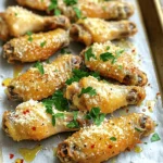 - 2 pounds chicken wings - 1/4 cup extra virgin olive oil - 1 tablespoon garlic powder - 1 teaspoon onion powder - 1 teaspoon smoked paprika - 1 teaspoon freshly ground black pepper - 1 teaspoon sea salt - 1 cup freshly grated Parmesan cheese - 1/4 cup fresh parsley, finely chopped - 2 tablespoons freshly squeezed lemon juice - 1/2 teaspoon red pepper flakes (optional, for added heat) To make baked garlic Parmesan wings, start with the chicken wings. You need 2 pounds. This amount serves 4 to 6 people. Next, grab the olive oil. Use 1/4 cup of extra virgin olive oil for great flavor. Now, let's talk about spices. You will need 1 tablespoon of garlic powder for a nice kick. Add 1 teaspoon of onion powder for depth. For a smoky touch, include 1 teaspoon of smoked paprika. Add 1 teaspoon of freshly ground black pepper and 1 teaspoon of sea salt to boost the flavor. For the cheesy goodness, use 1 cup of freshly grated Parmesan cheese. This makes the wings rich and tasty. Don’t forget fresh parsley! You need 1/4 cup, finely chopped, for garnish and freshness. Lastly, you can add heat with red pepper flakes. Just use 1/2 teaspoon if you want a spicy twist. To tie it all together, use 2 tablespoons of freshly squeezed lemon juice. This adds a bright flavor that balances the richness. With these ingredients, you are set to create delicious baked garlic Parmesan wings. Enjoy the process and the tasty results! First, preheat your oven to 400°F (200°C). This step makes sure the wings cook evenly. While the oven heats, prepare a baking sheet. Line it with parchment paper or aluminum foil. This makes cleanup quick and easy. In a large bowl, mix together the olive oil, garlic powder, onion powder, smoked paprika, black pepper, and sea salt. Stir well until the blend is smooth and combined. Next, add the chicken wings to the bowl. Toss them well in the oil and spice mix. You want every wing to be covered nicely. This ensures great flavor in every bite. Now, arrange the wings in a single layer on the baking sheet. Leave some space between each wing. This helps them cook evenly and get crispy. Place the baking sheet in the oven. Bake the wings for 40-45 minutes. Halfway through, flip the wings. This helps them get golden and crispy on all sides. While the wings bake, make the garlic Parmesan sauce. In a small bowl, mix the grated Parmesan, parsley, lemon juice, and red pepper flakes. Stir until fully blended. This sauce adds rich flavor to your wings. Once the wings are done, take them out of the oven. Toss them in the garlic Parmesan sauce right away. Make sure they are well-coated. Put the wings back in the oven for 5 more minutes. This allows the cheese to melt and stick to the wings. After the final bake, remove the wings. For a nice look, garnish them with extra parsley. Serve them hot for the best taste. For crispy wings, space them well on the baking sheet. If they touch, they will steam instead of crisp. Flip the wings halfway through cooking to ensure even browning. This keeps them crisp all around. You can customize the spice blend to fit your taste. Try adding dried herbs like oregano or thyme for more depth. Experiment with other spices too, like chili powder for heat or lemon zest for brightness. Garnishing makes your wings look great. Sprinkle extra parsley on top for color. Serve them with lemon wedges for a fresh touch. Pair with your favorite dipping sauce, like ranch or blue cheese, for extra flavor. {{image_4}} You can easily make spicy garlic Parmesan wings. Start by adding different heat levels. Use hot sauce or cayenne pepper for more kick. I also like to add smoked paprika for a bold flavor. You can mix in a teaspoon of chili powder for extra heat. Want your wings extra crispy? First, space them out on the baking sheet. This helps hot air flow around each wing. For even more crunch, try adding baking powder to the mix. A teaspoon should do the trick. This will raise the pH and crisp up the skin. You can adapt this recipe for plant-based diets. Instead of chicken, try cauliflower or jackfruit. Cut cauliflower into bite-sized pieces. Toss them in the same oil and spice mix. Bake them just like you would the wings. For jackfruit, use canned and shred it. It absorbs flavors well and works great in this recipe. After you enjoy your garlic Parmesan wings, store any leftovers. Place them in an airtight container. They will stay fresh for up to four days in the fridge. If you want to keep them longer, freeze the wings. Wrap them in plastic wrap, then place them in a freezer bag. They can last up to three months in the freezer. When you are ready to eat the wings again, reheating them well is key. The best method is to use the oven. Preheat your oven to 350°F (175°C). Spread the wings on a baking sheet and heat them for about 10 to 15 minutes. This method helps keep them crispy. You can also use an air fryer for a quick and crispy option. Just heat them at 375°F (190°C) for about 5 to 7 minutes. Baked garlic Parmesan wings are tasty, but they have a shelf life. In the fridge, they stay fresh for about four days. In the freezer, they can last up to three months. Always check for signs of spoilage. If the wings smell bad, or if you see any mold, throw them away. Always trust your senses when it comes to food safety. Yes, you can use frozen chicken wings. Thaw them in the fridge overnight. If you need them fast, place them in a sealed bag and submerge in cold water for about an hour. This keeps them safe and ready for cooking. Bake the wings for 40 to 45 minutes at 400°F (200°C). This gives them a nice, crispy texture. Make sure to flip them halfway through. This step helps them brown evenly and adds to the crunch. There are many great sauces to try. Here are some options: - Ranch dressing - Blue cheese dressing - Spicy buffalo sauce - Sweet chili sauce - Honey mustard sauce Each sauce gives a different taste. Feel free to mix and match! You can grill the wings if you prefer that method. Grilling adds a smoky flavor. Bake them for about 25 minutes first, then finish them on the grill for 5 to 10 minutes. Just watch them closely to avoid burning. Enjoy the best of both worlds! Baking chicken wings at home is simple and rewarding. You learned the must-have ingredients and how to prepare them. We covered tips to enhance flavor and achieve crispiness. You can even try fun variations, from spicy wings to vegetarian options. Don't forget storage tips for leftovers, so nothing goes to waste. With this guide, you can enjoy delicious wings anytime. Now, go ahead and make your own tasty batch!