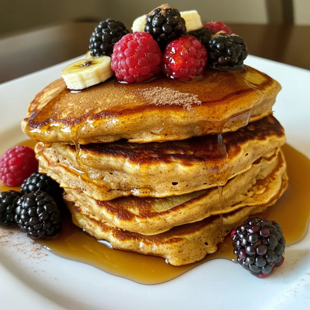 To make Gluten-Free Almond Flour Banana Pancakes, you need simple and healthy ingredients. Here’s what you will need: - 1 cup almond flour - 2 ripe bananas, well-mashed - 2 large eggs - 1/4 cup almond milk (or alternative milk) - 1 teaspoon pure vanilla extract - 1 teaspoon baking powder - 1/2 teaspoon ground cinnamon - A pinch of sea salt - Cooking fat options: coconut oil or butter These ingredients come together to create a tasty breakfast. Almond flour gives the pancakes a nice nutty flavor. Ripe bananas add natural sweetness, and they keep the pancakes moist. Eggs bind everything while adding protein. Almond milk makes the batter smooth and creamy. Baking powder helps the pancakes rise, making them fluffy. Ground cinnamon adds warmth and spice. A pinch of sea salt balances the sweetness. You can choose coconut oil or butter for cooking, depending on your taste. Each ingredient plays its part. When you mix them right, you’ll enjoy pancakes that are light and flavorful. This recipe is perfect for anyone avoiding gluten or looking for a healthy breakfast option. Enjoy making these delightful pancakes! Start by combining the bananas, eggs, almond milk, and vanilla extract in a bowl. Use a fork or whisk to mix them well. You want a smooth consistency. This mix is the base for your pancakes. The bananas give sweetness and moisture. The eggs add structure and richness. In a separate bowl, whisk together almond flour, baking powder, cinnamon, and salt. Make sure everything blends well. This step ensures even flavor and rise. Almond flour is gluten-free and gives a nutty taste. Baking powder helps the pancakes puff up. Now, fold the dry ingredients into the wet mixture gently. Stir until just combined; it's okay if there are small lumps. Overmixing can make the pancakes tough. You want them light and fluffy. Preheat a non-stick skillet over medium heat. Add a small amount of coconut oil or butter. Let it melt and coat the skillet. Pour 1/4 cup of batter for each pancake. Cook for about 2-3 minutes. Look for bubbles forming on the surface. Gently flip the pancakes using a spatula. Cook for another 2-3 minutes until golden brown. Continue with the rest of the batter, adding more oil or butter as needed. Enjoy the smell of cooking pancakes! To make your pancakes fluffy, avoid overmixing the batter. When you combine the wet and dry ingredients, stir gently. It’s okay if you see small lumps; they help keep the pancakes light. The cooking temperature matters too. Preheat your skillet on medium heat. A hot pan helps the pancakes rise and cook evenly. If the pan is too hot, the pancakes may burn on the outside and stay raw inside. Stack your pancakes high on a nice plate. This not only looks great but makes them feel special. Drizzle pure maple syrup or honey on top for sweetness. You can also add fresh berries like strawberries, blueberries, or raspberries for color and flavor. For a fun touch, sprinkle ground cinnamon on top. These pancakes offer great health benefits. Almond flour is high in protein and healthy fats. Bananas add natural sweetness and fiber. Together, they make a filling breakfast option. Each serving has about 250 calories. This count depends on the amount of syrup or toppings you use. Enjoy these pancakes as a treat that feels good to eat! {{image_4}} You can boost your pancake flavor in fun ways. Adding chocolate chips makes them sweet and rich. You can also mix in nuts for crunch. Walnuts or pecans work great here. Fresh fruits like blueberries or strawberries add a bright taste. Try spices, too! A pinch of nutmeg or ginger can add warmth. If you want a vegan version, you can swap eggs for flaxseed meal. Mix 1 tablespoon of flaxseed meal with 2.5 tablespoons of water. Let it sit until it thickens. You can use other flours, too. If you’re not strict about gluten, try whole wheat or oat flour. These options change the flavor and texture a bit. To keep your pancakes fresh, store any leftovers in the refrigerator. Use an airtight container to prevent them from drying out. They will last about 3 to 5 days. For long-term storage, you can freeze your pancakes. Stack them with parchment paper between each pancake. This way, they won’t stick together. Place the stack in a freezer bag or an airtight container. They will stay good for up to 2 months. When you're ready to enjoy your pancakes again, reheating them is simple. The best method is using a toaster or oven. Preheat your oven to 350°F (175°C) and place the pancakes on a baking sheet. Heat them for about 5 to 10 minutes. You can also use a microwave. Place the pancakes on a microwave-safe plate and cover them with a damp paper towel. Heat in short bursts of 20 seconds until warm. Make sure to check the texture and flavor. You want them to taste just as good as the first time! No, regular flour contains gluten. Gluten can cause issues for some people. Almond flour is a great gluten-free option. It adds a nice flavor and texture. You can also try other gluten-free flours, like coconut flour or oat flour. Each flour has its own taste and texture. Adjust the recipe if you switch flours. To make these pancakes vegan, swap out the eggs. You can use flaxseed meal or chia seeds. Mix 1 tablespoon of either seed with 2.5 tablespoons of water. Let it sit for a few minutes. For the milk, use almond milk or any plant-based milk you like. This makes the recipe vegan-friendly. Toppings can make your pancakes even better. Here are some tasty ideas: - Fresh berries like strawberries, blueberries, or raspberries - Sliced bananas for extra banana flavor - Pure maple syrup or honey for sweetness - A dollop of yogurt or dairy-free yogurt for creaminess - Chopped nuts for crunch - A sprinkle of cinnamon for warmth Feel free to mix and match these toppings! This post covers delicious almond flour banana pancakes. You learned about the key ingredients, step-by-step instructions, and helpful tips. Remember, avoiding overmixing keeps pancakes fluffy. Feel free to try variations, like adding chocolate chips or fresh fruit. Store leftovers properly to enjoy later. Making these pancakes can be fun and tasty. Your breakfast can be healthier with this easy recipe. Dive into the world of creative cooking today!