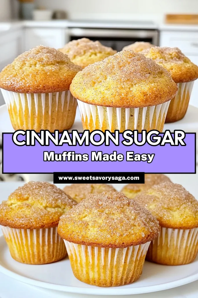 Indulge in the warmth of homemade Cinnamon Sugar Muffins that are perfect for breakfast or a sweet snack! With a fluffy texture and a crunchy cinnamon sugar topping, these muffins are a crowd-pleaser. Just mix simple ingredients, bake, and enjoy the delightful aroma filling your kitchen. Ready to bake a batch of happiness? Click through for the full recipe and tips! #CinnamonSugarMuffins #BakingJoy #MuffinRecipes #HomemadeTreats