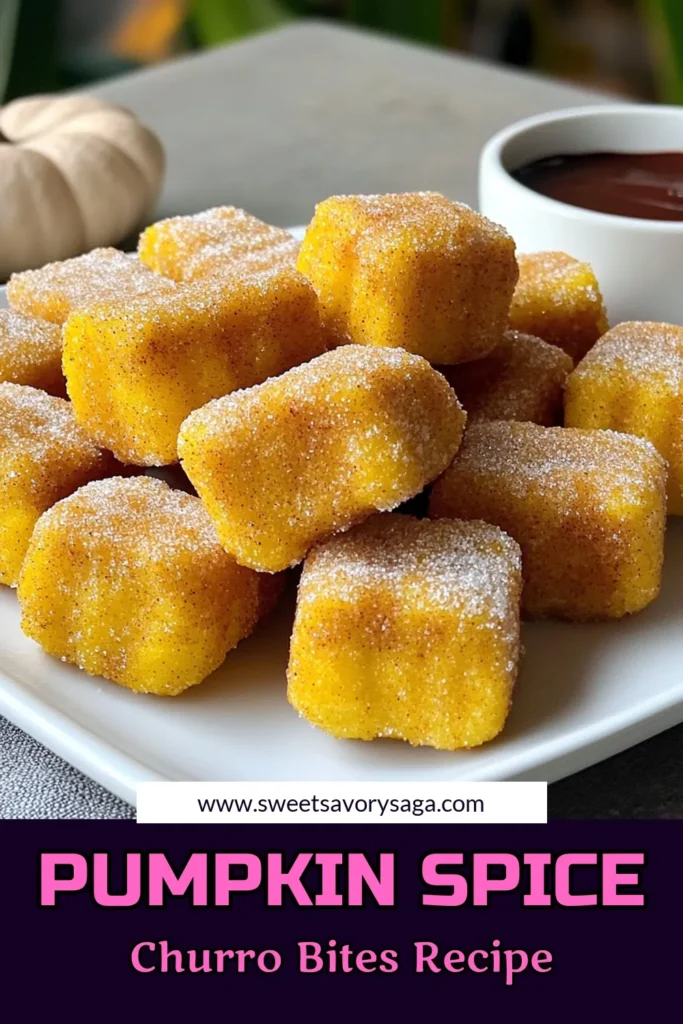 Indulge in the fall season with these irresistible Pumpkin Spice Churro Bites! Perfectly crispy on the outside and sweetly spiced on the inside, these delicious treats are rolled in a mixture of sugar and pumpkin spice for the ultimate flavor. Ideal for gatherings or a cozy night in, they can be served with chocolate sauce for dipping. Click through for the full recipe and bring the taste of autumn to your kitchen! #PumpkinSpice #ChurroBites #FallTreats #SweetRecipes