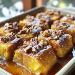 - 1 loaf of brioche or challah bread, cut into 1-inch cubes - 6 large eggs - 2 cups whole milk - 1/2 cup pure maple syrup (plus extra for drizzling) - 1 teaspoon vanilla extract - 1 teaspoon ground cinnamon - 1/4 teaspoon salt - 1 cup pecans, roughly chopped - 1/2 cup brown sugar - 1 tablespoon unsalted butter, melted - Powdered sugar for dusting (optional) To make the Maple Pecan French Toast Bake, you need simple, fresh ingredients. Start with a loaf of brioche or challah bread. This bread is soft and holds moisture well. Cut the bread into 1-inch cubes. Next, gather your wet ingredients. You’ll need six large eggs and two cups of whole milk. The eggs give richness, while the milk adds creaminess. For sweetness, use half a cup of pure maple syrup. It gives a lovely flavor that pairs well with the pecans. Don’t forget the flavorings! Add one teaspoon of vanilla extract, one teaspoon of ground cinnamon, and a quarter teaspoon of salt. These enhance the taste and add warmth to the dish. For the pecan topping, grab one cup of roughly chopped pecans. They add crunch and a nutty taste. Mix this with half a cup of brown sugar and one tablespoon of melted unsalted butter. This topping will caramelize and create a sweet crust on top. Optionally, you can dust the finished dish with powdered sugar for a nice touch. Each ingredient plays a key role in making this dish delightful and satisfying. Enjoy gathering these items, as they all come together to create a delicious breakfast treat! - Preheat Oven and Grease Baking Dish Start by preheating your oven to 350°F (175°C). This step is key for even cooking. Next, grease a 9x13 inch baking dish. You can use non-stick spray or butter. This helps the bake come out easily after it's done. - Prepare Custard Mixture In a large bowl, whisk together 6 eggs, 2 cups of whole milk, and 1/2 cup of pure maple syrup. Add 1 teaspoon of vanilla extract, 1 teaspoon of ground cinnamon, and 1/4 teaspoon of salt. Mix until smooth. This will be the custard that flavors the bread. - Soak Bread Cubes Cut 1 loaf of brioche or challah bread into 1-inch cubes. Add the bread cubes to your custard mixture. Gently fold until each piece is coated. Let this sit for about 10 minutes. This soaking time helps the bread absorb all those yummy flavors. In a separate bowl, combine 1 cup of roughly chopped pecans with 1/2 cup of brown sugar and 1 tablespoon of melted unsalted butter. Mix well until the pecans are coated. This topping adds a nice crunch and sweetness. - Transfer Mixture to Dish Once the bread has soaked, pour the entire mixture into the greased baking dish. Spread it evenly. Sprinkle the pecan topping over the top. This creates a delicious crust when it bakes. - Bake and Check for Doneness Place the baking dish in the preheated oven. Bake for 35 to 40 minutes. Check for doneness by looking for a golden brown top. The center should feel firm to the touch. This tells you it’s ready to enjoy! Soaking the bread is key to a tasty bake. You want your bread to soak long enough to absorb all the flavors. I suggest soaking the bread cubes for at least 10 minutes. This gives them time to soak up the egg and milk mixture. If you have time, you can soak them overnight in the fridge. This way, the flavors become even richer! - Enhancements like Fresh Fruit or Whipped Cream Serving this bake with fresh fruit adds a nice touch. Think about berries, bananas, or even slices of peach. You can also add a dollop of whipped cream. It makes the dish feel extra special! - Use of Maple Syrup and Powdered Sugar Drizzling more maple syrup on top is a must. It brings out the sweet maple flavor. A light dusting of powdered sugar also looks lovely and adds sweetness. To get the best texture, bake at 350°F (175°C). This temperature helps the top become golden and crunchy while keeping the inside soft. Make sure to check the bake after 35 minutes. If the top is golden and the center feels firm, it’s ready! Avoid opening the oven too often, as it can change the bake time. {{image_4}} You can use many types of bread for this recipe. Brioche and challah are great choices. They soak up flavor well. If you want something healthier, try whole wheat bread. It adds a nice texture and taste. For those who need gluten-free options, use gluten-free bread. This will keep the dish tasty for everyone. Adding flavors makes this dish even better. You can mix in chocolate chips for a sweet twist. Dark or milk chocolate works well. Dried fruits like raisins or cranberries add a fruity touch. They bring a burst of sweetness and chewiness. Just remember to adjust the amount of maple syrup if you add more sweet stuff. While pecans are great, you can switch them for other nuts. Walnuts are a good choice and give a rich flavor. Almonds also work well and add a nice crunch. Just chop them up like you would with pecans. This way, you can enjoy a new taste each time you make it. If you have leftovers, let the Maple Pecan French Toast Bake cool first. Cover it tightly with plastic wrap or foil. You can store it in the fridge for up to three days. Make sure it’s sealed well to keep it fresh. To reheat, preheat your oven to 350°F (175°C). Place the leftover French toast bake in an oven-safe dish. Cover it with foil to prevent it from drying out. Heat for about 15 to 20 minutes. You can also microwave individual portions on a plate for about 1 to 2 minutes. If you want to freeze it, cut the bake into portions. Wrap each piece in plastic wrap and then in foil. This will keep it safe from freezer burn. You can freeze it for up to three months. When you’re ready to eat, thaw it in the fridge overnight before reheating. Yes, you can make this dish a day before. Just prepare the custard and soak the bread. Then, cover and refrigerate it overnight. In the morning, add the pecan topping and bake it. This method saves time and makes for an easy breakfast. If you don’t have maple syrup, try honey or agave nectar. Both will give a sweet flavor. You can also use brown sugar mixed with water. This will mimic the syrup's taste but may not have the same rich flavor. Your French toast bake is done when the top is golden brown. The center should feel firm when touched. You can also insert a knife into the middle. If it comes out clean, it is ready to serve. Enjoy the warm, sweet goodness! This blog post covered how to make Maple Pecan French Toast Bake. We discussed ingredients, step-by-step prep, and baking tips for a tasty dish. Remember to soak your bread for great flavor. Adding fresh fruit or whipped cream can enhance your serving. Explore different bread options and flavor additions for variety. Store leftovers properly to keep them fresh. By following these tips, you can create a delicious meal. Enjoy making this dish that is fun and easy for anyone!