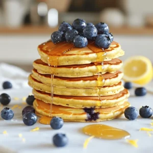 Lemon Blueberry Protein Pancakes Healthy Breakfast Treat