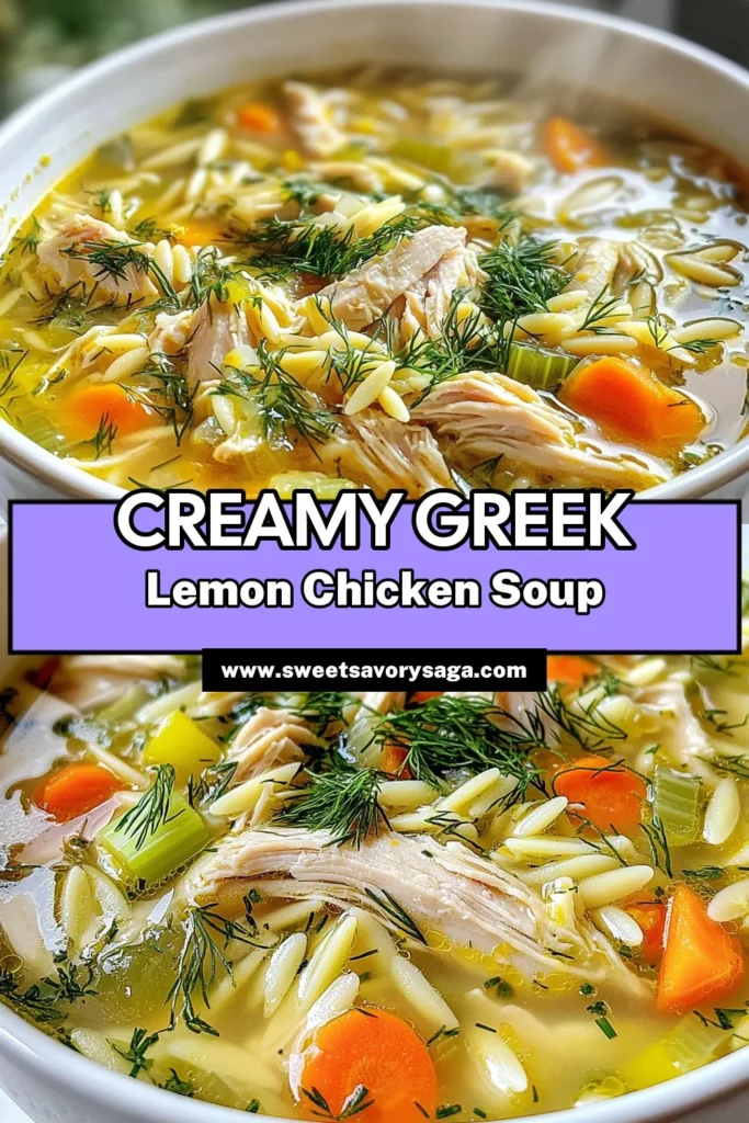 Discover the comforting flavors of Greek lemon chicken soup that will warm your heart and soul. This healthy lemon chicken soup features tender chicken thighs and orzo for a delightful Mediterranean chicken soup experience. Perfect as a quick weeknight meal or cozy comfort food, this easy orzo chicken soup recipe is a must-try. Save this recipe for a deliciously vibrant and wholesome dish today! #GreekLemonChickenSoup #HealthyRecipes #MediterraneanFood #SoupLovers