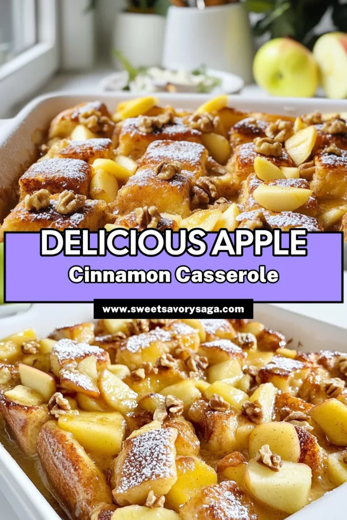 Treat yourself to a delicious Apple Cinnamon French Toast Casserole that’s perfect for breakfast or brunch! This easy recipe combines fluffy brioche, tender apples, and warm spices for a cozy dish everyone will love. With simple steps and comfort in every bite, it's a must-try for your next gathering. Click through for the full recipe and bring this delightful dish to your table today! #AppleCinnamon #FrenchToast #BrunchIdeas #BakingDelights