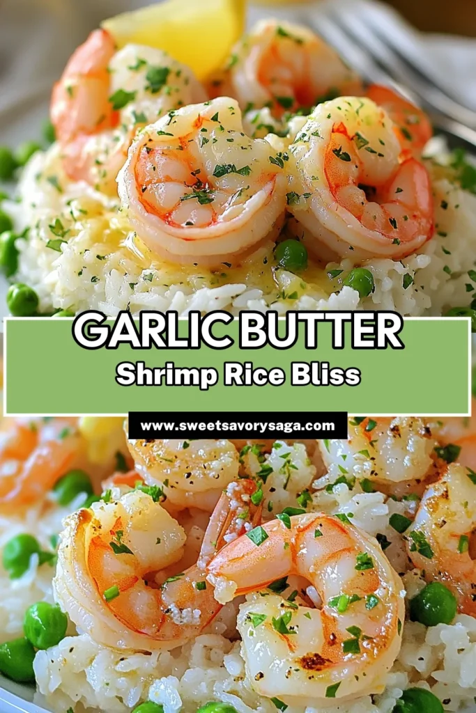 Discover this delicious garlic butter shrimp recipe that features succulent shrimp paired perfectly with fluffy jasmine rice. Perfect for a quick and satisfying shrimp and rice dinner, this easy garlic shrimp dish is ready in just 30 minutes. Enjoy a colorful shrimp rice bowl topped with fresh peas and parsley, making it a delightful family meal. Save this recipe now to impress your loved ones! #GarlicButterShrimp #ShrimpRiceBowl #JasmineRiceWithShrimp #EasyDinnerIdeas