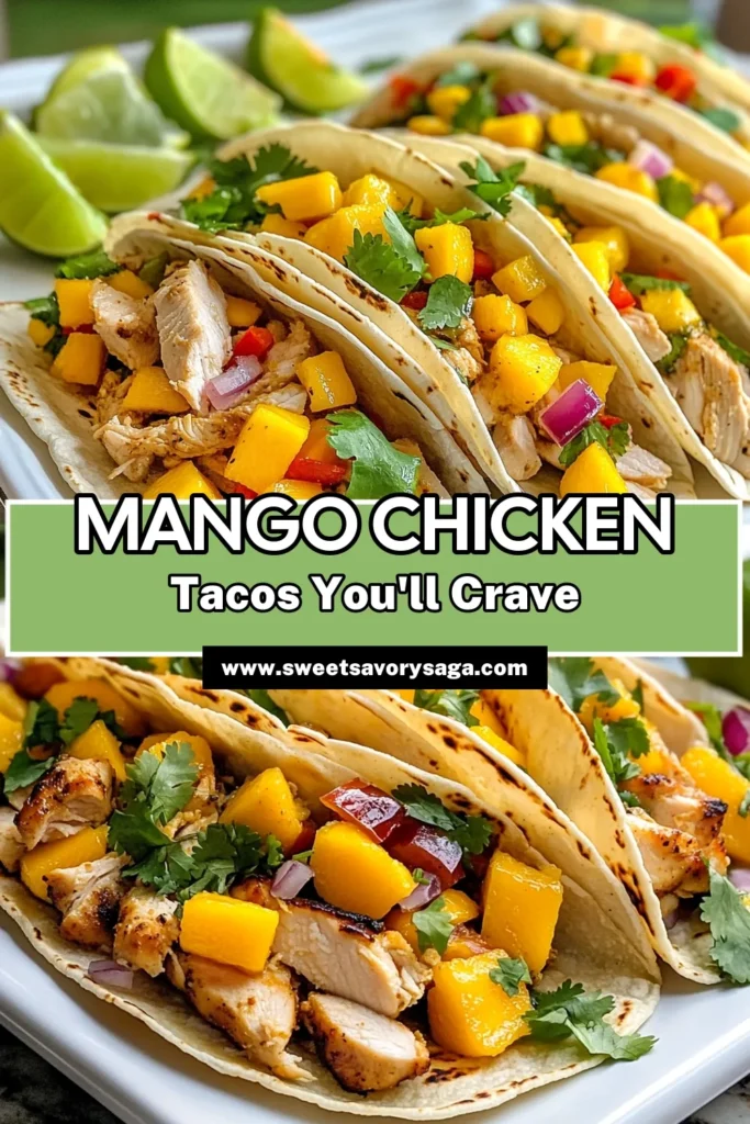 Indulge in these delicious mango chicken tacos for a fresh and healthy twist on taco night! This simple chicken taco recipe features grilled chicken breasts, vibrant bell peppers, and sweet diced mango, all wrapped in warm corn tortillas. Ideal for a quick weeknight dinner, these fresh mango tacos are packed with flavor, making them perfect for healthy taco recipes. Click to discover this easy recipe and start cooking today! #MangoChickenTacos #HealthyTacoRecipes #ChickenTacoRecipe #GrilledChickenTacos