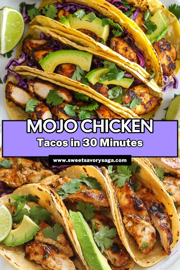 Discover the vibrant flavors of Cuban chicken tacos with this easy mojo chicken recipe! Perfect for an easy taco night, these marinated chicken tacos are not only delicious but also a healthy taco recipe. With fresh orange and lime juice, garlic, and spices, you'll create a fiesta at the dinner table. Try this recipe to impress your family or guests! Don't forget to save and share! #CubanChickenTacos #EasyTacoNight #HealthyTacoRecipe #MojoChickenRecipe