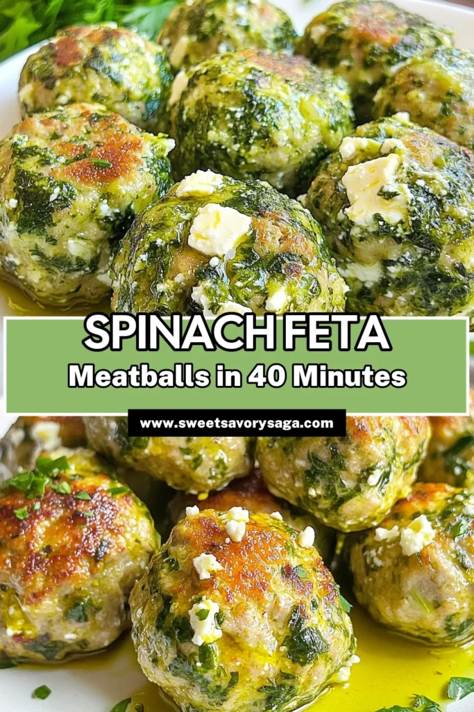 Discover the deliciousness of spinach feta turkey meatballs, a healthy turkey meatball recipe that’s packed with flavor and nutrition. These ground turkey meatballs with spinach and feta cheese are perfect for low-calorie turkey meatballs lovers looking for a tasty option. Easy to make and perfect for family dinners, this recipe is sure to be a hit. Save this recipe now for a meal everyone will enjoy! #HealthyEating #TurkeyMeatballs #LowCalorieRecipes #FetaCheese