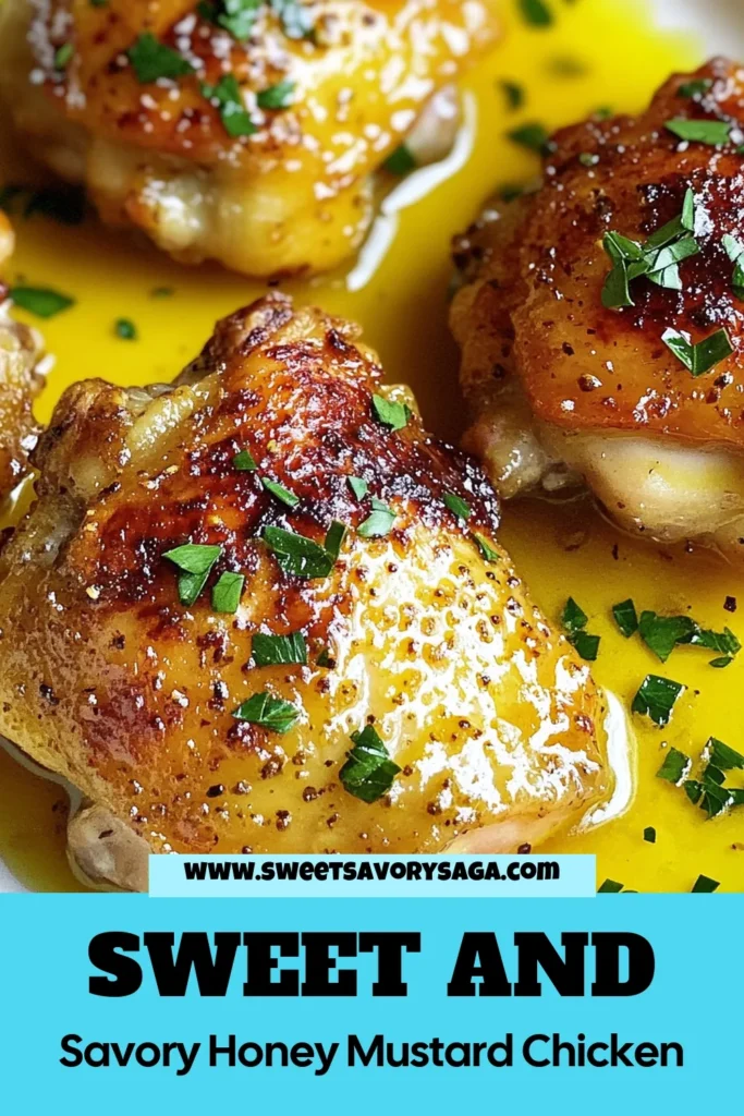 Discover the deliciousness of honey mustard chicken thighs with this easy baked chicken thighs recipe that's perfect for any night of the week. This Dijon mustard chicken recipe features crispy skin chicken thighs coated in a sweet and tangy honey mustard sauce. Ideal for dinner or meal prep, you won’t want to miss out on this crowd-pleaser. Save this recipe for a flavorful twist on chicken thighs! #HoneyMustardChicken #EasyDinner #ChickenThighs #HealthyRecipes