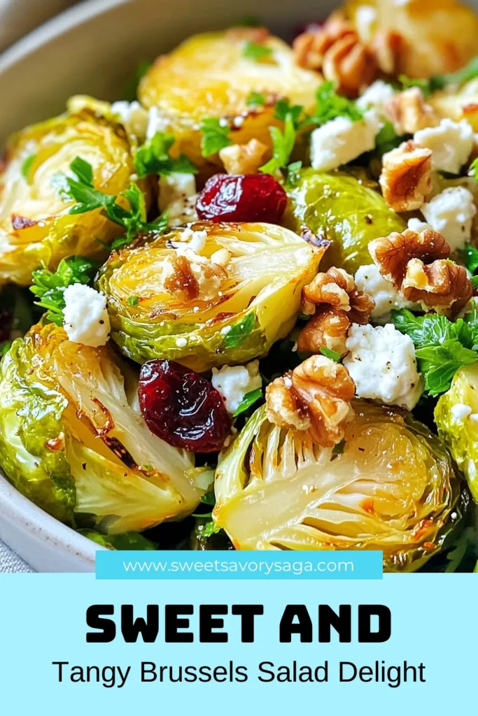 Discover a delicious Honey Mustard Brussels Sprouts Salad that's perfect for any occasion. This roasted Brussels sprouts recipe combines warm, crispy sprouts with toasted walnuts, dried cranberries, and creamy feta to create a healthy Brussels sprouts salad. Drizzled with a homemade honey mustard dressing, this easy salad with feta is sure to please. Try it today and elevate your meal! Save this recipe for healthy eating inspiration. #HoneyMustardBrusselsSprouts #HealthySalad #RoastedBrusselsSprouts #EasySaladRecipe