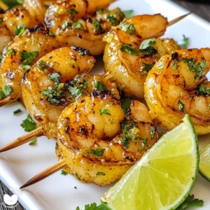 - 1 pound large shrimp, peeled and deveined - 2 fresh jalapeños, finely chopped - Zest and juice from 2 limes - 4 cloves garlic, minced - 3 tablespoons olive oil - 1 teaspoon honey - 1 teaspoon smoked paprika - Salt and pepper to taste - Fresh cilantro, chopped (for garnish) - Lime wedges (for serving) When making Jalapeño Lime Grilled Shrimp, you start with fresh, large shrimp. They need peeling and deveining, which is simple. Just remove the shells and the dark vein. Next, chop two fresh jalapeños. If you want less heat, remove the seeds. Zest and juice two limes to add a bright and zesty flavor. The zest gives you a strong lime punch without extra liquid. Mince four cloves of garlic for a nice aromatic touch. For the marinade, mix in three tablespoons of olive oil. It helps blend the flavors and keeps the shrimp moist. Add one teaspoon of honey to balance the heat from the jalapeños. One teaspoon of smoked paprika adds a rich, smoky taste. Season with salt and pepper to your liking. Finally, for a pop of color and taste, use fresh cilantro as a garnish. Serve with lime wedges for an extra zing on the plate. {{ingredient_image_2}} - Combine 2 chopped jalapeños, lime zest, lime juice, 4 minced garlic cloves, 3 tablespoons olive oil, 1 teaspoon honey, 1 teaspoon smoked paprika, and a pinch of salt and pepper. - Stir well to create a flavorful marinade. This blend gives the shrimp a spicy kick and bright flavor. - Coat 1 pound of peeled and deveined shrimp thoroughly with the marinade. - Cover the bowl and refrigerate for 30 minutes to 2 hours. The longer you marinate, the more flavor the shrimp will absorb. - Preheat your grill to medium-high heat. Make sure it’s nice and hot for the best results. - Thread the marinated shrimp onto skewers, placing about 4-6 shrimp per skewer for easy handling. - Grill the shrimp for 2-3 minutes on each side. Look for the shrimp to turn pink and opaque. - Remove the skewers from the grill and let them rest for a couple of minutes. This step helps keep them juicy. Serving this dish garnished with fresh cilantro and lime wedges adds a nice touch. Enjoy your flavorful creation! For the best grilled shrimp, aim for medium-high heat on your grill. This heat cooks shrimp evenly and gives them a nice char. Avoid cooking at low temperatures, as this can lead to steaming instead of grilling. To prevent overcooking, watch the shrimp closely. Grill them for just 2 to 3 minutes on each side. When they turn pink and opaque, they are done. If you cook them too long, they can get tough and chewy. You can adjust the spice level based on your taste. If you want less heat, remove the seeds from the jalapeños before chopping them. For more heat, leave the seeds in or add a pinch of crushed red pepper to the marinade. To add depth to the flavor, consider mixing in herbs like oregano or thyme. Fresh cilantro works well as a garnish and adds brightness, too. For a stunning plate, arrange the shrimp skewers on a colorful platter. Drizzle some fresh lime juice over the top. This not only looks great but also adds extra flavor. Pair your shrimp with vibrant sides like grilled vegetables or a fresh salad. This creates a colorful meal that is as pleasing to the eye as it is to the taste buds. Pro Tips Marinate for Maximum Flavor: Allow the shrimp to marinate for at least 30 minutes, but for the best flavor, let them sit for up to 2 hours in the refrigerator. Skewer Smart: If using wooden skewers, soak them in water for 20 minutes to prevent burning on the grill. Watch the Cook Time: Grill shrimp for 2-3 minutes on each side until they turn pink and opaque; overcooking can make them tough. Garnish for Appeal: Enhance presentation by garnishing with fresh cilantro and serving with lime wedges for a vibrant, fresh look. {{image_4}} You can change the heat level by swapping jalapeños. Use bell peppers for no heat, or serrano peppers for more spice. You can also add fruits and veggies to the skewers. Try cherry tomatoes, zucchini, or pineapple for a sweet twist. These additions not only taste good but make your dish colorful and fun. If you want to cook inside, use your oven. Preheat the oven to 400°F. Place the shrimp on a baking sheet and bake for 8-10 minutes. If you prefer broiling, set the oven to broil and cook the shrimp for about 2-3 minutes on each side. You can also use a stovetop grill pan. Heat the pan, add a bit of oil, and cook the shrimp for 2-3 minutes per side until they are pink and cooked through. To give your shrimp a world twist, try adding spices from other cuisines. Use cumin for a Mexican touch or curry powder for an Indian flair. You can also serve these shrimp with sides from different places. Pair them with a fresh tabbouleh salad for a Middle Eastern vibe or serve with rice from Asia for a cozy meal. Mixing flavors makes cooking exciting and brings new tastes to your table. To keep your Jalapeño Lime Grilled Shrimp fresh, store any leftovers right away. Place the shrimp in a shallow container. This helps cool them quickly. Use an airtight container to keep out air. You can also wrap them tightly in plastic wrap. Refrigerate them within two hours of cooking. Leftover shrimp can last in the fridge for 3 days. If you want to keep them longer, freeze them. Place the shrimp in a freezer-safe bag. Remove as much air as possible before sealing. Frozen shrimp are best used within three months. When it's time to eat your leftovers, reheating is key. Use the oven for best results. Preheat it to 350°F (175°C). Place the shrimp on a baking sheet. Heat for about 10 minutes, just until warm. Avoid cooking them too long, as shrimp can turn tough. You can also reheat shrimp in a skillet. Use low heat and add a splash of water. Cover the pan to steam the shrimp. This keeps them juicy. Enjoy your tasty shrimp again without losing flavor! For this recipe, I recommend using large shrimp. They hold up well on the grill. Large shrimp are easy to thread onto skewers. They cook quickly and stay juicy. Look for shrimp that are fresh, firm, and have a mild scent. Avoid shrimp that smell strong or have a slimy texture. You can also use jumbo shrimp if you like a bigger bite. Marinate the shrimp for at least 30 minutes for good flavor. This gives the shrimp time to soak up the marinade. If you want a more intense taste, marinate for up to 2 hours. Just remember, don't marinate too long. The acid from the lime juice can make the shrimp tough. Always keep marinated shrimp in the fridge. Yes, you can use frozen shrimp for this dish. Just be sure to thaw them first. The best way to thaw shrimp is to place them in the fridge overnight. If you need them fast, place them in cold water for about 20-30 minutes. Pat them dry before marinating. Frozen shrimp can still be tasty, but fresh shrimp usually taste better. You now have a complete guide to making Jalapeño Lime Grilled Shrimp. We covered all you need, from ingredients to cooking methods. Remember to marinate well and not to overcook the shrimp for the best taste. Feel free to explore variations for added flavor and creativity. With practice, you can impress everyone at your next meal. Enjoy your grilling adventure!