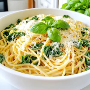 Creamy Garlic Spinach Pasta One Pot Delight