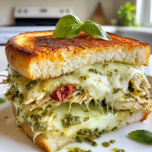 Basil Pesto Chicken Sandwich Melt Flavorful Delight