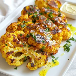 Turmeric Roasted Cauliflower Steaks Flavorful Dish