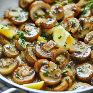 - 16 oz (450g) mixed mushrooms (cremini, shiitake, and button), thinly sliced - 4 tablespoons unsalted butter, divided - 5 cloves garlic, finely minced - 1 tablespoon fresh thyme leaves (or 1 teaspoon dried thyme) - 1 tablespoon fresh parsley, finely chopped (for garnish) - 1 teaspoon fresh lemon juice - Sea salt and freshly cracked black pepper, to taste - ½ teaspoon red pepper flakes (optional, for a touch of heat) When selecting mushrooms, look for firm, smooth skins. They should feel heavy for their size. Avoid mushrooms with dark spots or wrinkles. Fresh mushrooms have a pleasant, earthy smell. If they smell sour, skip them. For a mix, choose cremini, shiitake, and button mushrooms. Each adds unique flavors and textures. If you want to replace butter, use olive oil or vegan butter. For herbs, fresh oregano or rosemary can work well. Dried herbs are fine too, but use less. If you don’t have lemon juice, try vinegar for a similar tang. Adjust spices to your taste; add more or skip the red pepper flakes for less heat. {{ingredient_image_2}} To make this dish easy, gather all your ingredients first. You will need: - 16 oz (450g) mixed mushrooms (cremini, shiitake, and button), thinly sliced - 4 tablespoons unsalted butter, divided - 5 cloves garlic, finely minced - 1 tablespoon fresh thyme leaves (or 1 teaspoon dried thyme) - 1 tablespoon fresh parsley, finely chopped (for garnish) - 1 teaspoon fresh lemon juice - Sea salt and freshly cracked black pepper, to taste - ½ teaspoon red pepper flakes (optional) This simple prep makes cooking smooth. While slicing the mushrooms, be sure to keep them even. This helps them cook nicely. 1. Heat a large skillet over medium heat. Add 2 tablespoons of unsalted butter. Let it melt completely. This creates a nice base for the mushrooms. 2. Add the sliced mushrooms in an even layer. Sauté them for about 5-7 minutes. Stir occasionally. The mushrooms should become soft and turn a beautiful golden-brown color. 3. Once the mushrooms are browned, add the minced garlic. Stir continuously for about 2 minutes. This keeps the garlic from burning and makes it fragrant. 4. Next, sprinkle the fresh thyme leaves, a pinch of sea salt, freshly cracked black pepper, and red pepper flakes (if using). Stir well to mix the seasonings evenly. 5. Drizzle the lemon juice over the mushroom mix. Give it a gentle stir. Cook for another 2 minutes. This helps all the flavors blend together. 6. Remove the skillet from heat. You can serve the mushrooms directly in the skillet or transfer them to a serving dish. Garnish with chopped fresh parsley for a colorful touch. This recipe makes about 4 servings. For serving, you can keep the garlic butter mushrooms in the skillet for a rustic look. If you prefer, divide them into individual bowls. You might also add extra thyme or a sprinkle of grated Parmesan cheese on top for an extra boost of flavor. Enjoy your dish! Garlic is a key ingredient in this dish, but it can burn easily. To keep garlic from burning, add it after the mushrooms have browned. Cook the garlic for only two minutes. This way, it stays fragrant and adds flavor without bitterness. You can easily boost the flavor of your garlic butter mushrooms. Here are some simple ideas: - Add cheese: A sprinkle of Parmesan cheese adds richness. - Incorporate greens: Add fresh spinach or kale for color and nutrients. - Mix in nuts: Toasted pine nuts or walnuts give a nice crunch. These extra ingredients can change the dish and make it even more special. Cooking mushrooms needs the right touch to get them just right. Here are some tips: - Use a hot skillet: Start with a hot skillet to sear the mushrooms. This helps them brown nicely. - Don't overcrowd: Cook mushrooms in batches if needed. Overcrowding can make them steam instead of brown. - Stir gently: Stir the mushrooms gently. This helps them cook evenly and keeps them intact. These techniques ensure your mushrooms are tender and full of flavor. Pro Tips Choose Fresh Mushrooms: Always opt for fresh, firm mushrooms to enhance the flavor and texture of your dish. Avoid any that are slimy or have dark spots. Adjust Seasoning to Taste: Feel free to modify the amount of sea salt and red pepper flakes based on your personal preference, ensuring a perfect balance of flavors. Use High-Quality Butter: The quality of the butter can significantly impact the dish. Use a high-quality unsalted butter for a richer taste. Serve Immediately: For the best experience, serve the garlic butter mushrooms right after cooking while they are still warm and aromatic. {{image_4}} You can make a vegan version of this dish easily. Instead of butter, use olive oil or vegan butter. This change keeps the rich flavor while making it plant-based. The rest of the recipe stays the same. You can still enjoy the garlic and herbs with your mushrooms. Want to make your garlic butter mushroom skillet even better? Add some fresh spinach for a pop of green. It cooks down quickly and adds nice flavor. You can also mix in a splash of cream for a richer taste. This addition makes the dish creamy and dreamy. If you like a kick, toss in some sautéed onions or bell peppers. They add sweetness and color. What should you serve with your garlic butter mushrooms? Try pairing them with crusty bread to soak up all the tasty juices. A side of rice or pasta works well too. For a light touch, serve with a fresh salad. The crisp greens balance the rich mushroom dish. You’ll end up with a plate full of flavors and textures that will delight your taste buds. After cooking, let your garlic butter mushrooms cool down. Place them in an airtight container. This keeps them fresh. Store them in the fridge for up to three days. If you want to keep them longer, freezing is a great option. To reheat, take the mushrooms out of the fridge. You can use a skillet or microwave. If using a skillet, add a bit of butter to prevent sticking. Cook over medium heat until warm. If using a microwave, heat in short bursts. Stir between each burst to ensure even heating. Avoid overheating to keep the texture nice. Garlic butter mushrooms last about three days in the fridge. For longer storage, freeze them in a freezer-safe container. They can last up to two months in the freezer. When ready to enjoy, thaw them in the fridge overnight. Reheat as mentioned above for the best taste. For this dish, I like to use a mix of mushrooms. Cremini, shiitake, and button mushrooms work great together. Cremini adds a rich flavor, while shiitake brings an earthy note. Button mushrooms are mild and help balance the mix. You can use any of these mushrooms alone, but the blend creates a deeper taste. You can use garlic powder, but fresh garlic is best. Fresh garlic gives a strong and vibrant taste. If you use garlic powder, try about 1/2 teaspoon for each clove. However, fresh garlic has a unique aroma that really shines in this dish. I always recommend going fresh when you can. Yes, this dish is naturally gluten-free! You don't need any flour or gluten-based ingredients. Just make sure the butter you choose is pure and free of additives. This way, you can enjoy the rich flavors without worrying about gluten. This blog post covered everything you need for a delicious garlic butter mushroom skillet. We discussed key ingredients, helpful cooking steps, and tips to avoid mistakes. I shared variations, like vegan options and tasty add-ins. You also learned how to store and reheat leftovers safely. In the end, this dish is flexible and easy to make. You can impress anyone with simple steps and a few ingredients. Enjoy your cooking adventure!
