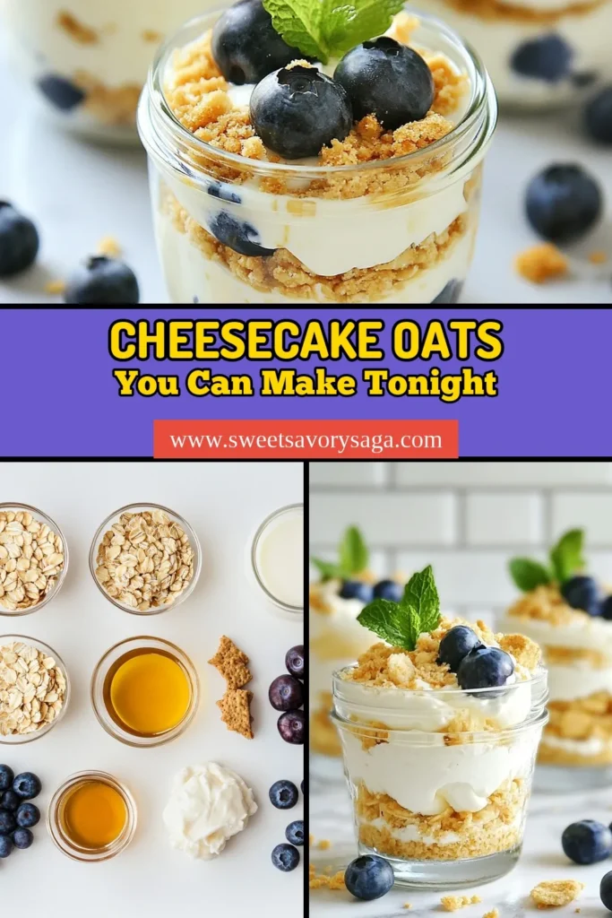 Discover the deliciousness of Blueberry Cheesecake Overnight Oats, your new favorite healthy overnight oats recipe! This no-cook breakfast idea combines creamy Greek yogurt and rolled oats for a satisfying meal prep. Perfect for busy mornings, these make-ahead breakfast recipes are not only easy to make but also bursting with flavor. Dive into this tasty treat and elevate your breakfast routine today! Save for later! #OvernightOats #HealthyBreakfast #MealPrep #BlueberryCheesecake