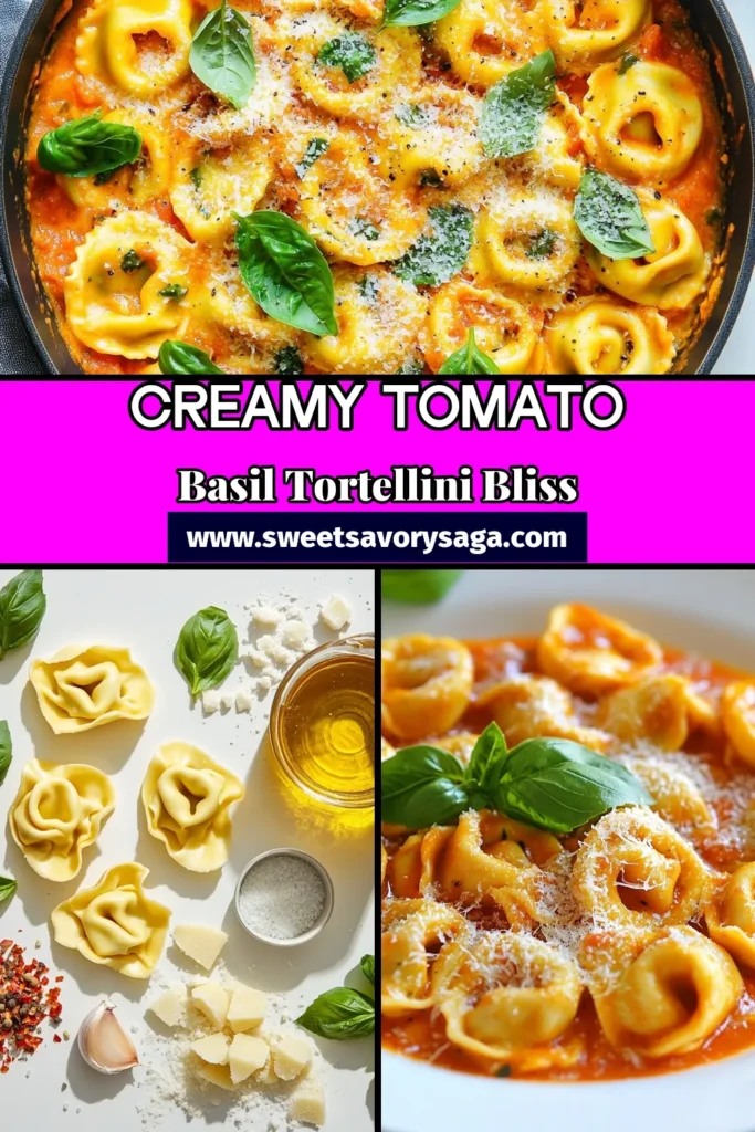 Indulge in this creamy tortellini recipe that delivers a delightful twist with tomato basil flavors. Perfect for an easy tortellini dinner, this dish features cheese tortellini in a creamy sauce that comes together in just 30 minutes. Ideal for busy weeknights, this quick pasta recipe is sure to impress! Don’t miss out—try this tomato basil tortellini today! #Tortellini #EasyDinner #PastaRecipe #TomatoBasil