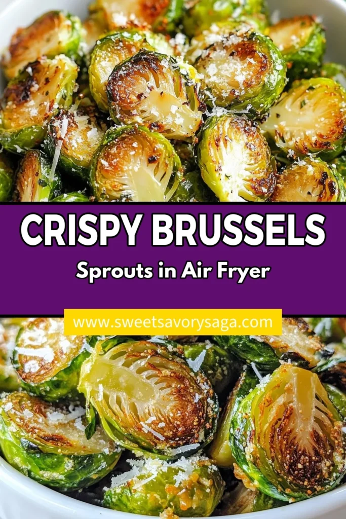 Discover the ultimate crispy Brussels sprouts recipe with these air fryer Brussels sprouts! Toss halved Brussels sprouts in olive oil, garlic powder, and smoked paprika for that perfect crunch. Add a sprinkle of Parmesan for a delicious twist, or drizzle with balsamic glaze for a gourmet touch. Perfect for healthy air fryer recipes, this dish is a must-try. Click to save and enjoy this easy, nutritious side! #AirFryerRecipes #HealthyEating #BrusselsSprouts #CrispyVeggies