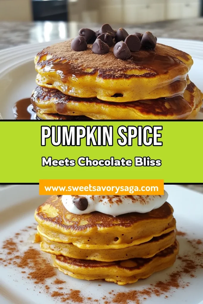 Indulge in these delicious chocolate chip pumpkin pancakes for a perfect fall breakfast idea. This easy pumpkin pancake recipe combines fluffy pumpkin pancakes with semi-sweet chocolate chips for a delightful twist. Whether you’re craving homemade pumpkin pancakes or searching for fun fall breakfast inspiration, this recipe has you covered. Don't miss out—save this homemade pumpkin pancakes recipe for your next brunch! #PumpkinPancakes #FallBreakfast #EasyRecipes #BreakfastIdeas
