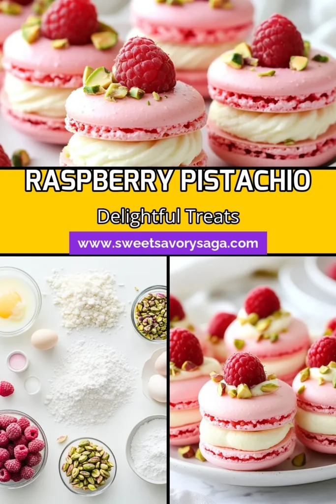 Indulge in the exquisite taste of Raspberry Pistachio Macarons! This macaron recipe brings together flavors of fresh raspberries and crunchy pistachios, creating the perfect French macarons for any occasion. Treat yourself to these delightful nut-based treats that are visually stunning and delicious. Ready to impress your guests? Save this recipe now and create a beautiful raspberry dessert today! #RaspberryPistachioMacarons #FrenchMacarons #MacaronRecipe #RaspberryDessert