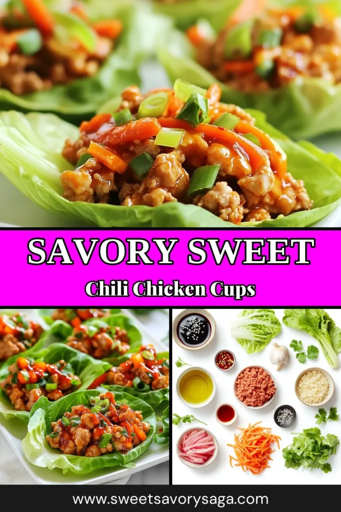 Looking for a delicious sweet chili chicken recipe? Try these Sweet Chili Chicken Lettuce Cups for a healthy twist on ground chicken recipes! Packed with savory flavors and served in fresh lettuce, these healthy chicken appetizers are perfect for any occasion. Enjoy an Asian-inspired chicken dish that combines vibrant veggies with a kick of sweetness. Make them today for a tasty meal! Save this recipe now! #SweetChiliChicken #LettuceCups #HealthyAppetizers #AsianDishes