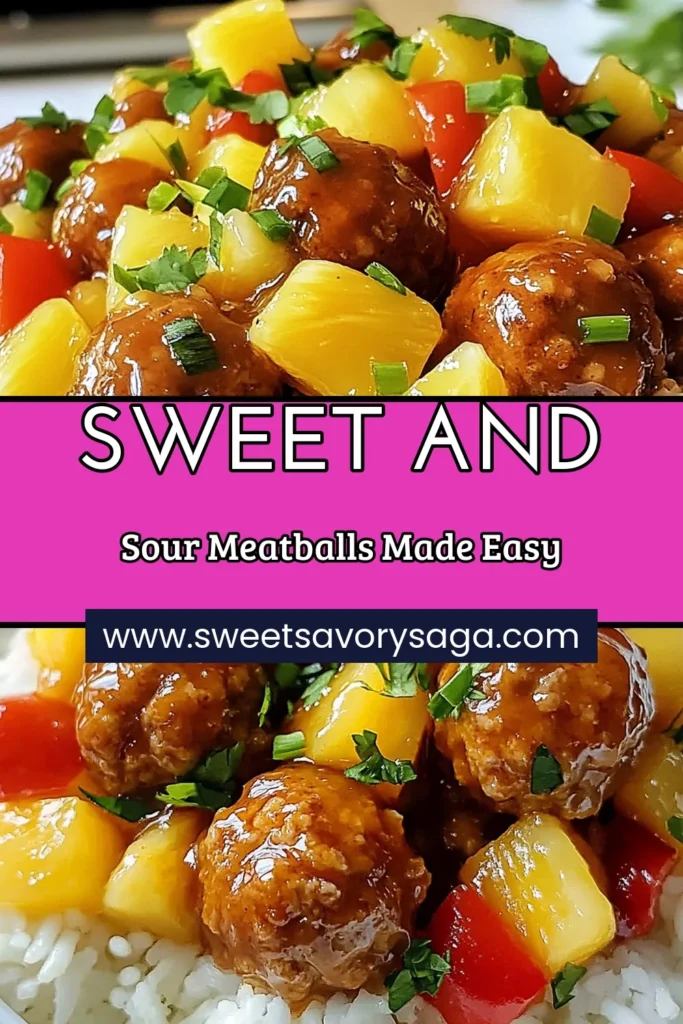Craving a delicious twist on dinner? Try these sweet and sour meatballs! This pineapple meatball recipe features easy meatballs with sauce that your family will love. Made with ground beef, these baked meatballs with sweet sauce are perfect for any occasion. Elevate your meal and delight everyone at the table! Don't forget to save this easy recipe for later! #SweetAndSourMeatballs #PineappleMeatballRecipe #EasyMeatballs #GroundBeefMeatballs