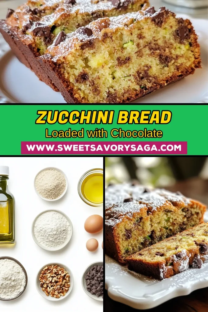 Indulge in the deliciousness of Chocolate Chip Zucchini Bread, the perfect blend of sweetness and health! This easy zucchini bread with chocolate chips is made with moist zucchini, whole wheat flour, and semi-sweet chocolate chips. It's a fantastic way to enjoy healthy zucchini recipes without sacrificing flavor. Try this chocolate zucchini bread recipe today and savor every bite! Don’t forget to save this recipe for later! #ChocolateChipZucchiniBread #HealthyZucchiniRecipes #MoistZucchiniBread #EasyZucchiniBread