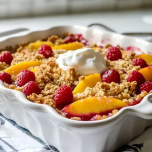 Peach Raspberry Crumble Delicious and Easy Dessert Recipe